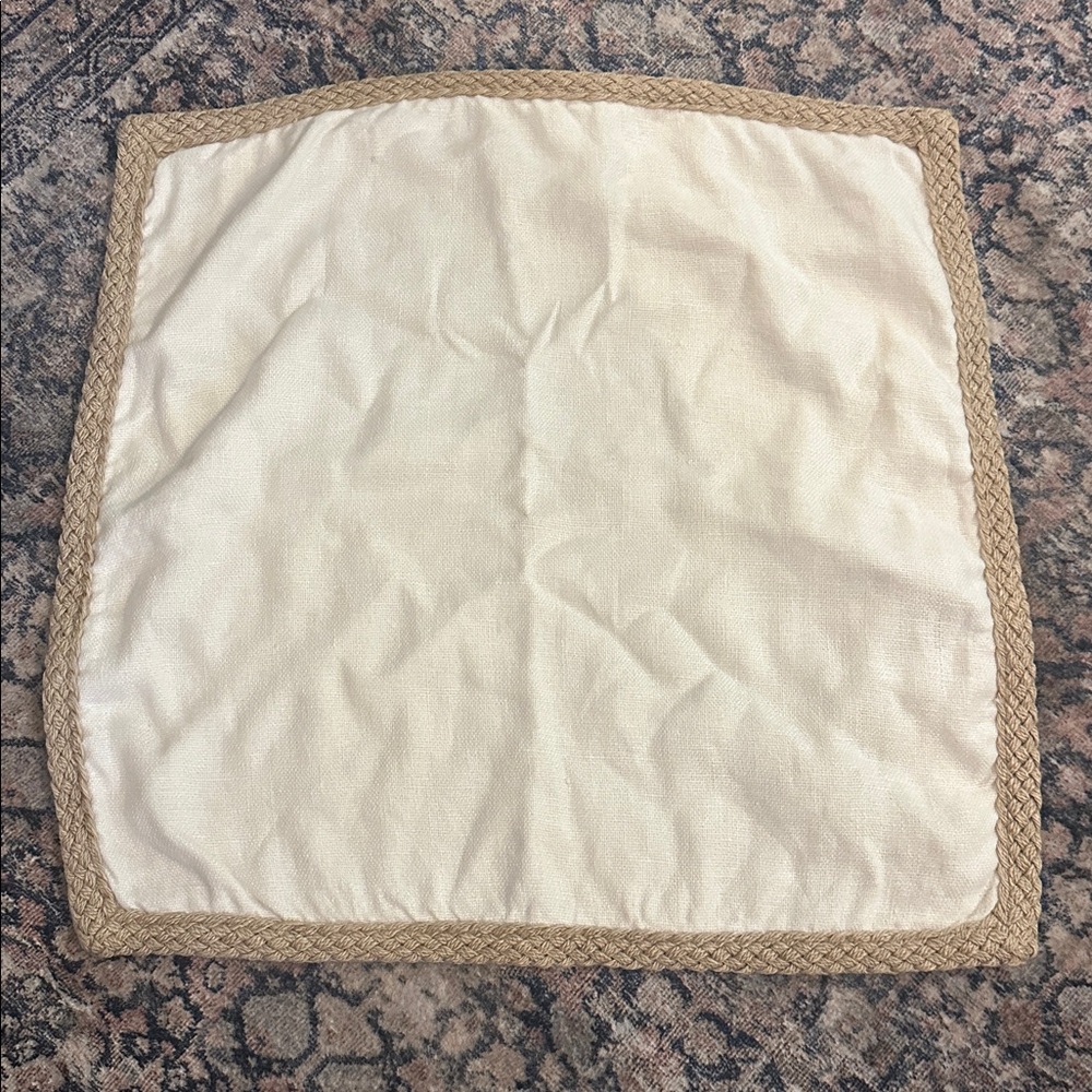 Pottery Barn Cream and Tan Braided Accent Pillow Cover